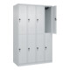 C+P Doppelstock-Spind Classic PLUS, 4 Abteile, 1850x1200x500mm, 7035/7035 Verschluss Sicherheits-Drehriegel-2