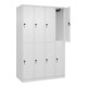 C+P Doppelstock-Spind Classic PLUS, 4 Abteile, 1850x1200x500mm, 9016/9016 Verschluss Sicherheits-Drehriegel-2