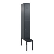 C+P Doppelstock-Spind Classic PLUS, Bank, 1 Abteil, 2120x300x815mm, 7016/7016 Verschluss Zylinderschloss Sitzbanktyp untergebaut Material Sitzfläche Kunststoff