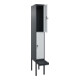 C+P Doppelstock-Spind Classic PLUS, Bank, 1 Abteil, 2120x300x815mm, 7016/7035 Verschluss Sicherheits-Drehriegel Sitzbanktyp auskragend Material Sitzfläche Kunststoff-2