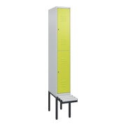 C+P Doppelstock-Spind Classic PLUS, Bank, 1 Abteil, 2120x300x815mm, 7035/0024 Verschluss Zylinderschloss Sitzbanktyp auskragend Material Sitzfläche Kunststoff