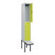 C+P Doppelstock-Spind Classic PLUS, Bank, 1 Abteil, 2120x300x815mm, 7035/0024 Verschluss Zylinderschloss Sitzbanktyp auskragend Material Sitzfläche Kunststoff-2