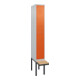 C+P Doppelstock-Spind Classic PLUS, Bank, 1 Abteil, 2120x300x815mm, 7035/2004 Verschluss Zylinderschloss Sitzbanktyp auskragend Material Sitzfläche Buche-Hartholz-1