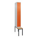 C+P Doppelstock-Spind Classic PLUS, Bank, 1 Abteil, 2120x300x815mm, 7035/2004 Verschluss Zylinderschloss Sitzbanktyp untergebaut Material Sitzfläche Buche-Hartholz-1