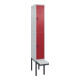 C+P Doppelstock-Spind Classic PLUS, Bank, 1 Abteil, 2120x300x815mm, 7035/3003 Verschluss Sicherheits-Drehriegel Sitzbanktyp auskragend Material Sitzfläche Kunststoff-1