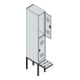 C+P Doppelstock-Spind Classic PLUS, Bank, 1 Abteil, 2120x300x815mm, 7035/3003 Verschluss Zylinderschloss Sitzbanktyp auskragend Material Sitzfläche Buche-Hartholz