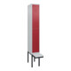 C+P Doppelstock-Spind Classic PLUS, Bank, 1 Abteil, 2120x300x815mm, 7035/3003 Verschluss Zylinderschloss Sitzbanktyp auskragend Material Sitzfläche Kunststoff-1