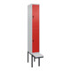 C+P Doppelstock-Spind Classic PLUS, Bank, 1 Abteil, 2120x300x815mm, 7035/3020 Verschluss Sicherheits-Drehriegel Sitzbanktyp auskragend Material Sitzfläche Kunststoff-1
