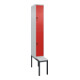 C+P Doppelstock-Spind Classic PLUS, Bank, 1 Abteil, 2120x300x815mm, 7035/3020 Verschluss Sicherheits-Drehriegel Sitzbanktyp untergebaut Material Sitzfläche Kunststoff-1