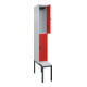 C+P Doppelstock-Spind Classic PLUS, Bank, 1 Abteil, 2120x300x815mm, 7035/3020 Verschluss Sicherheits-Drehriegel Sitzbanktyp untergebaut Material Sitzfläche Kunststoff-2