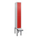 C+P Doppelstock-Spind Classic PLUS, Bank, 1 Abteil, 2120x300x815mm, 7035/3020 Verschluss Zylinderschloss Sitzbanktyp auskragend Material Sitzfläche Kunststoff-1