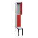 C+P Doppelstock-Spind Classic PLUS, Bank, 1 Abteil, 2120x300x815mm, 7035/3020 Verschluss Zylinderschloss Sitzbanktyp untergebaut Material Sitzfläche Kunststoff-2