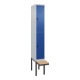 C+P Doppelstock-Spind Classic PLUS, Bank, 1 Abteil, 2120x300x815mm, 7035/5010 Verschluss Sicherheits-Drehriegel Sitzbanktyp auskragend Material Sitzfläche Buche-Hartholz-1