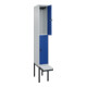 C+P Doppelstock-Spind Classic PLUS, Bank, 1 Abteil, 2120x300x815mm, 7035/5010 Verschluss Sicherheits-Drehriegel Sitzbanktyp auskragend Material Sitzfläche Kunststoff-1