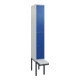 C+P Doppelstock-Spind Classic PLUS, Bank, 1 Abteil, 2120x300x815mm, 7035/5010 Verschluss Zylinderschloss Sitzbanktyp auskragend Material Sitzfläche Kunststoff-1