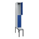 C+P Doppelstock-Spind Classic PLUS, Bank, 1 Abteil, 2120x300x815mm, 7035/5010 Verschluss Zylinderschloss Sitzbanktyp untergebaut Material Sitzfläche Kunststoff-2
