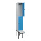 C+P Doppelstock-Spind Classic PLUS, Bank, 1 Abteil, 2120x300x815mm, 7035/5012 Verschluss Sicherheits-Drehriegel Sitzbanktyp auskragend Material Sitzfläche Kunststoff-2