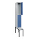 C+P Doppelstock-Spind Classic PLUS, Bank, 1 Abteil, 2120x300x815mm, 7035/5023 Verschluss Zylinderschloss Sitzbanktyp untergebaut Material Sitzfläche Kunststoff-2