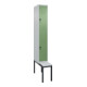 C+P Doppelstock-Spind Classic PLUS, Bank, 1 Abteil, 2120x300x815mm, 7035/6011 Verschluss Sicherheits-Drehriegel Sitzbanktyp untergebaut Material Sitzfläche Kunststoff-1
