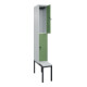 C+P Doppelstock-Spind Classic PLUS, Bank, 1 Abteil, 2120x300x815mm, 7035/6011 Verschluss Sicherheits-Drehriegel Sitzbanktyp untergebaut Material Sitzfläche Kunststoff-2
