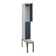 C+P Doppelstock-Spind Classic PLUS, Bank, 1 Abteil, 2120x300x815mm, 7035/7016 Verschluss Sicherheits-Drehriegel Sitzbanktyp untergebaut Material Sitzfläche Buche-Hartholz-2