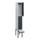 C+P Doppelstock-Spind Classic PLUS, Bank, 1 Abteil, 2120x300x815mm, 7035/7016 Verschluss Zylinderschloss Sitzbanktyp auskragend Material Sitzfläche Kunststoff-2