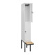 C+P Doppelstock-Spind Classic PLUS, Bank, 1 Abteil, 2120x300x815mm, 9016/9016 Verschluss Sicherheits-Drehriegel Sitzbanktyp auskragend Material Sitzfläche Buche-Hartholz