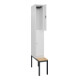 C+P Doppelstock-Spind Classic PLUS, Bank, 1 Abteil, 2120x300x815mm, 9016/9016 Verschluss Zylinderschloss Sitzbanktyp untergebaut Material Sitzfläche Buche-Hartholz-1