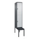 C+P Doppelstock-Spind Classic PLUS, Bank, 1 Abteil, 2120x400x815mm, 7016/7035 Verschluss Sicherheits-Drehriegel Sitzbanktyp untergebaut Material Sitzfläche Kunststoff-1