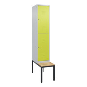 C+P Doppelstock-Spind Classic PLUS, Bank, 1 Abteil, 2120x400x815mm, 7035/0024 Verschluss Zylinderschloss Sitzbanktyp untergebaut Material Sitzfläche Buche-Hartholz