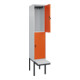 C+P Doppelstock-Spind Classic PLUS, Bank, 1 Abteil, 2120x400x815mm, 7035/2004 Verschluss Sicherheits-Drehriegel Sitzbanktyp auskragend Material Sitzfläche Kunststoff-2
