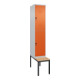 C+P Doppelstock-Spind Classic PLUS, Bank, 1 Abteil, 2120x400x815mm, 7035/2004 Verschluss Sicherheits-Drehriegel Sitzbanktyp untergebaut Material Sitzfläche Buche-Hartholz-1