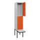 C+P Doppelstock-Spind Classic PLUS, Bank, 1 Abteil, 2120x400x815mm, 7035/2004 Verschluss Zylinderschloss Sitzbanktyp auskragend Material Sitzfläche Kunststoff-2