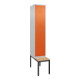 C+P Doppelstock-Spind Classic PLUS, Bank, 1 Abteil, 2120x400x815mm, 7035/2004 Verschluss Zylinderschloss Sitzbanktyp untergebaut Material Sitzfläche Buche-Hartholz-1