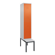 C+P Doppelstock-Spind Classic PLUS, Bank, 1 Abteil, 2120x400x815mm, 7035/2004 Verschluss Zylinderschloss Sitzbanktyp untergebaut Material Sitzfläche Kunststoff