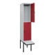 C+P Doppelstock-Spind Classic PLUS, Bank, 1 Abteil, 2120x400x815mm, 7035/3003 Verschluss Sicherheits-Drehriegel Sitzbanktyp auskragend Material Sitzfläche Kunststoff
