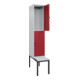C+P Doppelstock-Spind Classic PLUS, Bank, 1 Abteil, 2120x400x815mm, 7035/3003 Verschluss Sicherheits-Drehriegel Sitzbanktyp untergebaut Material Sitzfläche Kunststoff-2