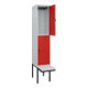 C+P Doppelstock-Spind Classic PLUS, Bank, 1 Abteil, 2120x400x815mm, 7035/3020 Verschluss Sicherheits-Drehriegel Sitzbanktyp auskragend Material Sitzfläche Kunststoff-2