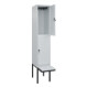 C+P Doppelstock-Spind Classic PLUS, Bank, 1 Abteil, 2120x400x815mm, 7035/7035 Verschluss Sicherheits-Drehriegel Sitzbanktyp auskragend Material Sitzfläche Kunststoff-2