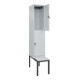 C+P Doppelstock-Spind Classic PLUS, Bank, 1 Abteil, 2120x400x815mm, 7035/7035 Verschluss Sicherheits-Drehriegel Sitzbanktyp untergebaut Material Sitzfläche Kunststoff-2