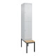 C+P Doppelstock-Spind Classic PLUS, Bank, 1 Abteil, 2120x400x815mm, 7035/7035 Verschluss Zylinderschloss Sitzbanktyp untergebaut Material Sitzfläche Buche-Hartholz-1