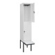 C+P Doppelstock-Spind Classic PLUS, Bank, 1 Abteil, 2120x400x815mm, 9016/9016 Verschluss Sicherheits-Drehriegel Sitzbanktyp auskragend Material Sitzfläche Kunststoff-2