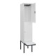 C+P Doppelstock-Spind Classic PLUS, Bank, 1 Abteil, 2120x400x815mm, 9016/9016 Verschluss Zylinderschloss Sitzbanktyp auskragend Material Sitzfläche Kunststoff-2