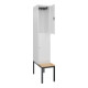 C+P Doppelstock-Spind Classic PLUS, Bank, 1 Abteil, 2120x400x815mm, 9016/9016 Verschluss Zylinderschloss Sitzbanktyp untergebaut Material Sitzfläche Buche-Hartholz-2