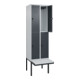 C+P Doppelstock-Spind Classic PLUS, Bank, 2 Abteile, 2120x600x815mm, 7035/7016 Verschluss Sicherheits-Drehriegel Sitzbanktyp auskragend Material Sitzfläche Kunststoff-2