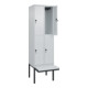 C+P Doppelstock-Spind Classic PLUS, Bank, 2 Abteile, 2120x600x815mm, 7035/7035 Verschluss Sicherheits-Drehriegel Sitzbanktyp auskragend Material Sitzfläche Kunststoff-2
