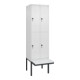 C+P Doppelstock-Spind Classic PLUS, Bank, 2 Abteile, 2120x600x815mm, 9016/9016 Verschluss Sicherheits-Drehriegel Sitzbanktyp auskragend Material Sitzfläche Kunststoff-1