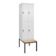 C+P Doppelstock-Spind Classic PLUS, Bank, 2 Abteile, 2120x600x815mm, 9016/9016 Verschluss Sicherheits-Drehriegel Sitzbanktyp untergebaut Material Sitzfläche Buche-Hartholz-1