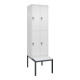 C+P Doppelstock-Spind Classic PLUS, Bank, 2 Abteile, 2120x600x815mm, 9016/9016 Verschluss Sicherheits-Drehriegel Sitzbanktyp untergebaut Material Sitzfläche Kunststoff-1