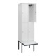 C+P Doppelstock-Spind Classic PLUS, Bank, 2 Abteile, 2120x600x815mm, 9016/9016 Verschluss Zylinderschloss Sitzbanktyp auskragend Material Sitzfläche Kunststoff-2